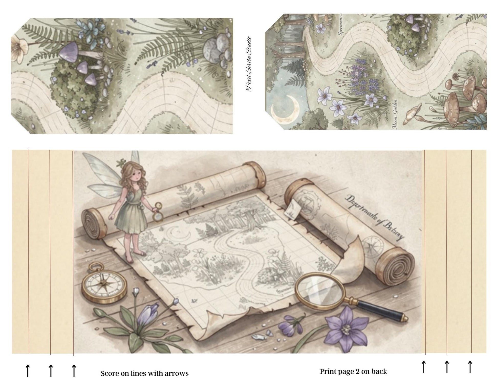 Botanical Fairy Accordion File Folder Printable | Vintage Herbarium Journal Kit | Eleanor & Grace Digital Download