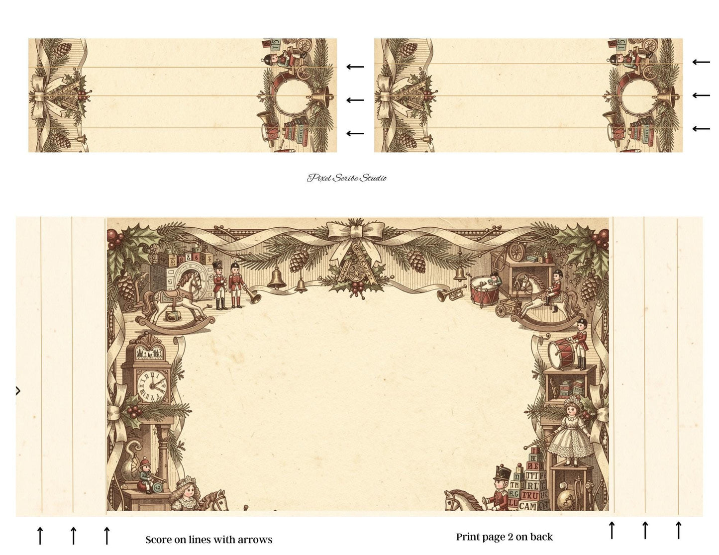 Victorian Christmas Accordion File Folder | 18 Printable Pages | Mix & Match Junk Journal Kit | Holiday Ephemera | Vintage Christmas Prints