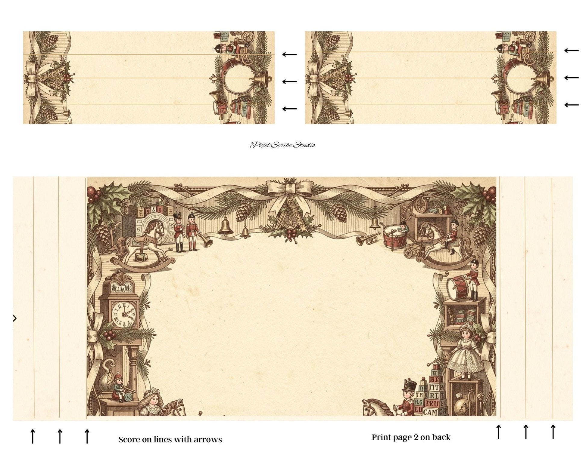 Victorian Christmas Accordion File Folder | 18 Printable Pages | Mix & Match Junk Journal Kit | Holiday Ephemera | Vintage Christmas Prints