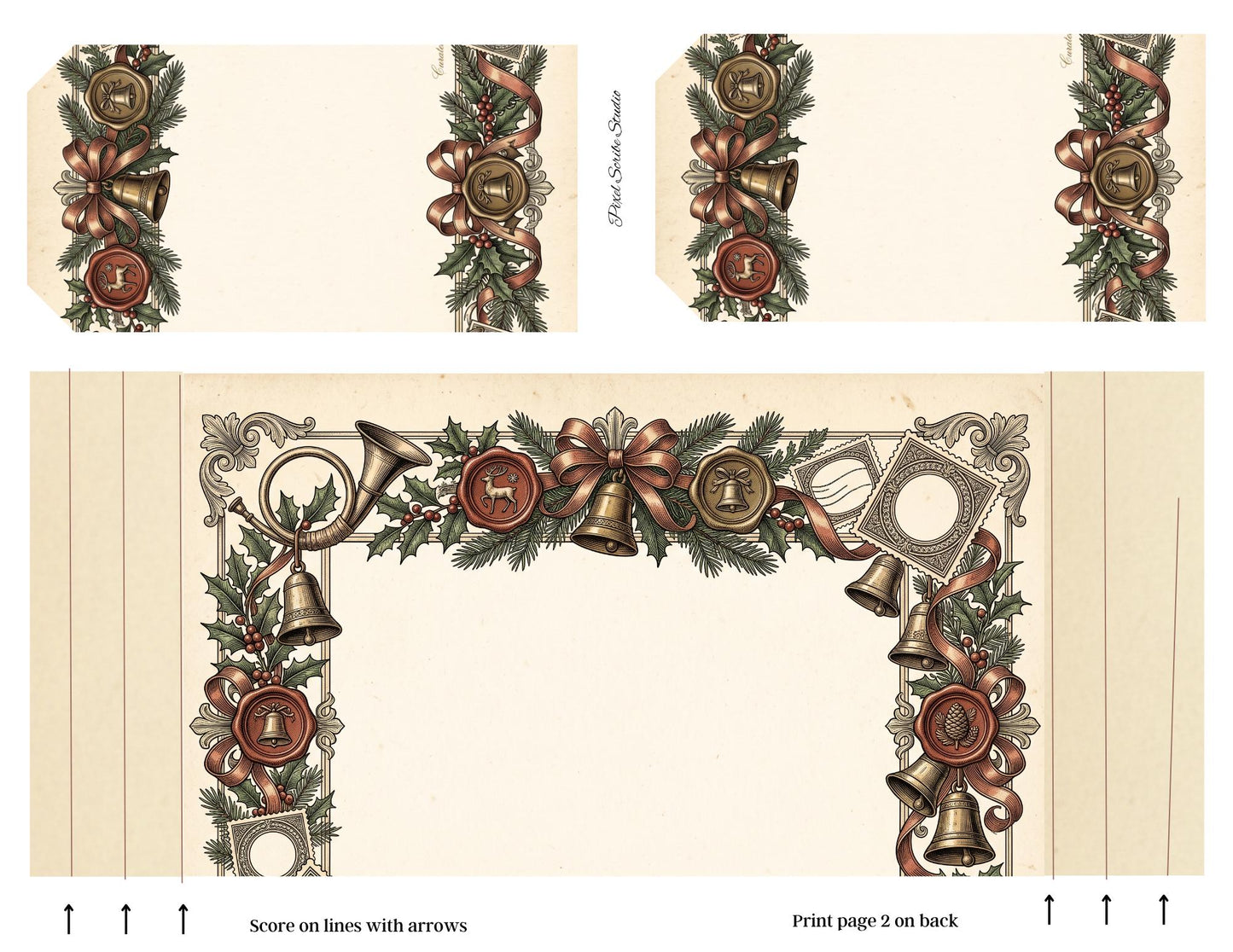 Victorian Christmas Accordion File Folder | 18 Printable Pages | Mix & Match Junk Journal Kit | Holiday Ephemera | Vintage Christmas Prints