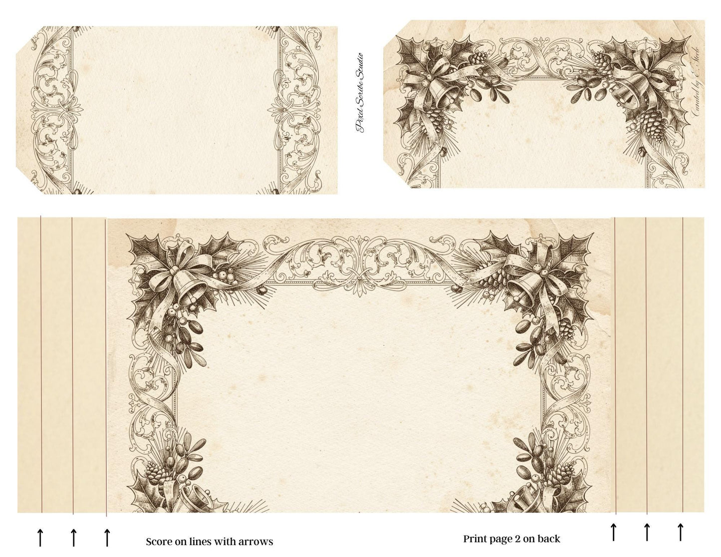 Victorian Christmas Accordion File Folder | 18 Printable Pages | Mix & Match Junk Journal Kit | Holiday Ephemera | Vintage Christmas Prints