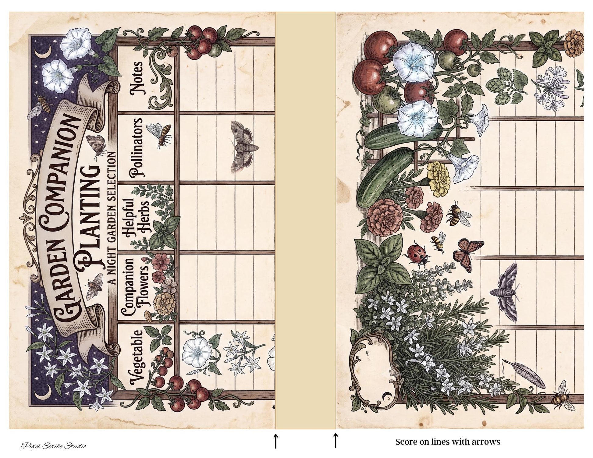 Eleanor & Grace Accordion File Folder | Garden Journal Printable | 18 Page Digital Kit | Junk Journal | Instant Download