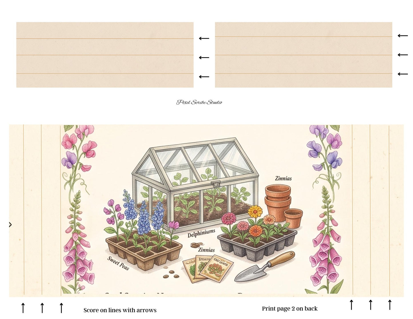 Eleanor & Grace Accordion File Folder | Garden Journal Printable | 18 Page Digital Kit | Junk Journal | Instant Download