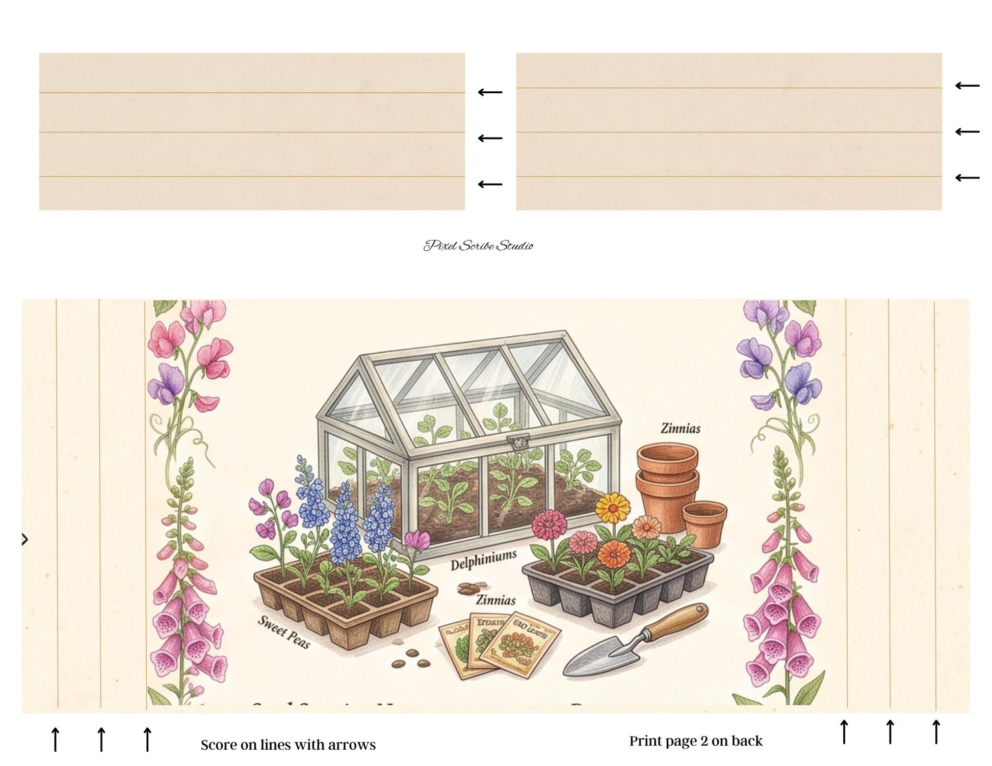 Eleanor & Grace Accordion File Folder | Garden Journal Printable | 18 Page Digital Kit | Junk Journal | Instant Download