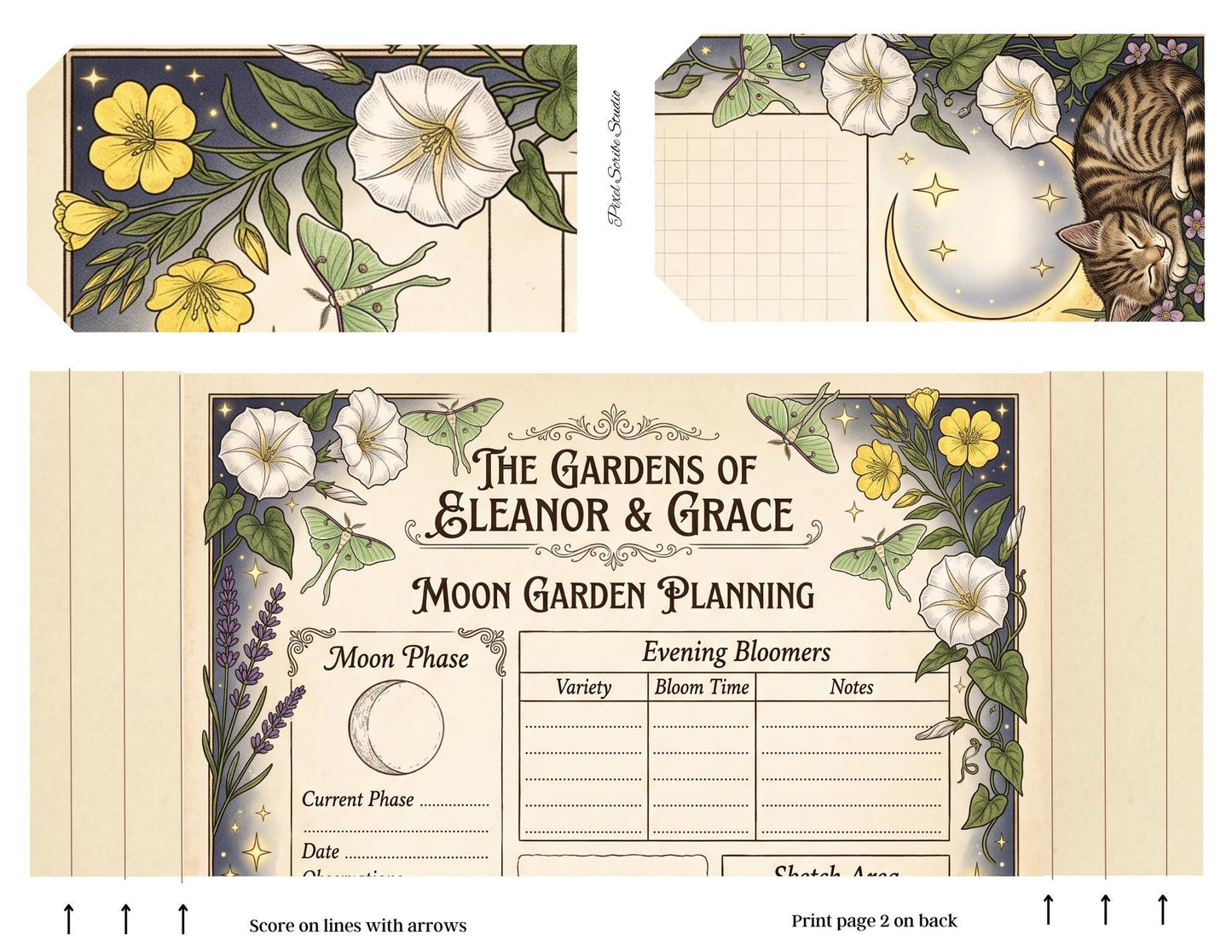 Eleanor & Grace Accordion File Folder | Garden Journal Printable | 18 Page Digital Kit | Junk Journal | Instant Download