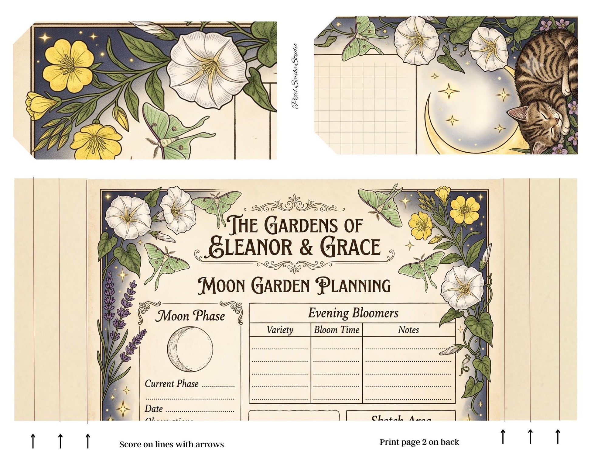 Eleanor & Grace Accordion File Folder | Garden Journal Printable | 18 Page Digital Kit | Junk Journal | Instant Download