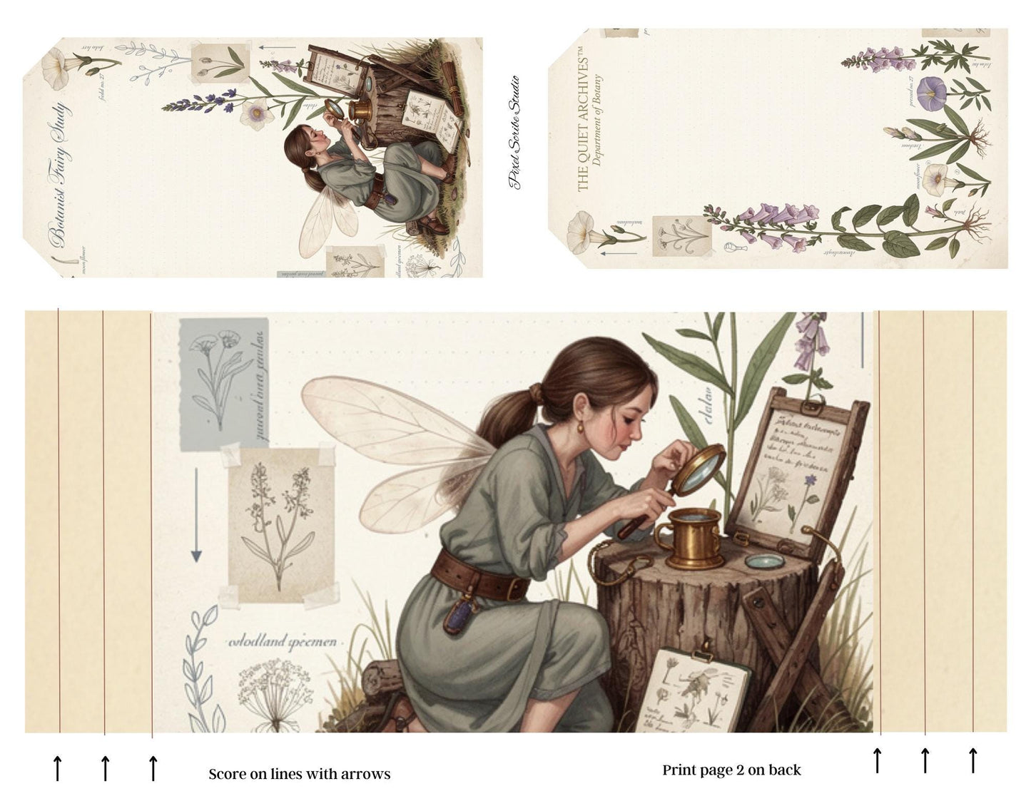Botanical Fairy Accordion File Folder Printable | Vintage Herbarium Journal Kit | Eleanor & Grace Digital Download