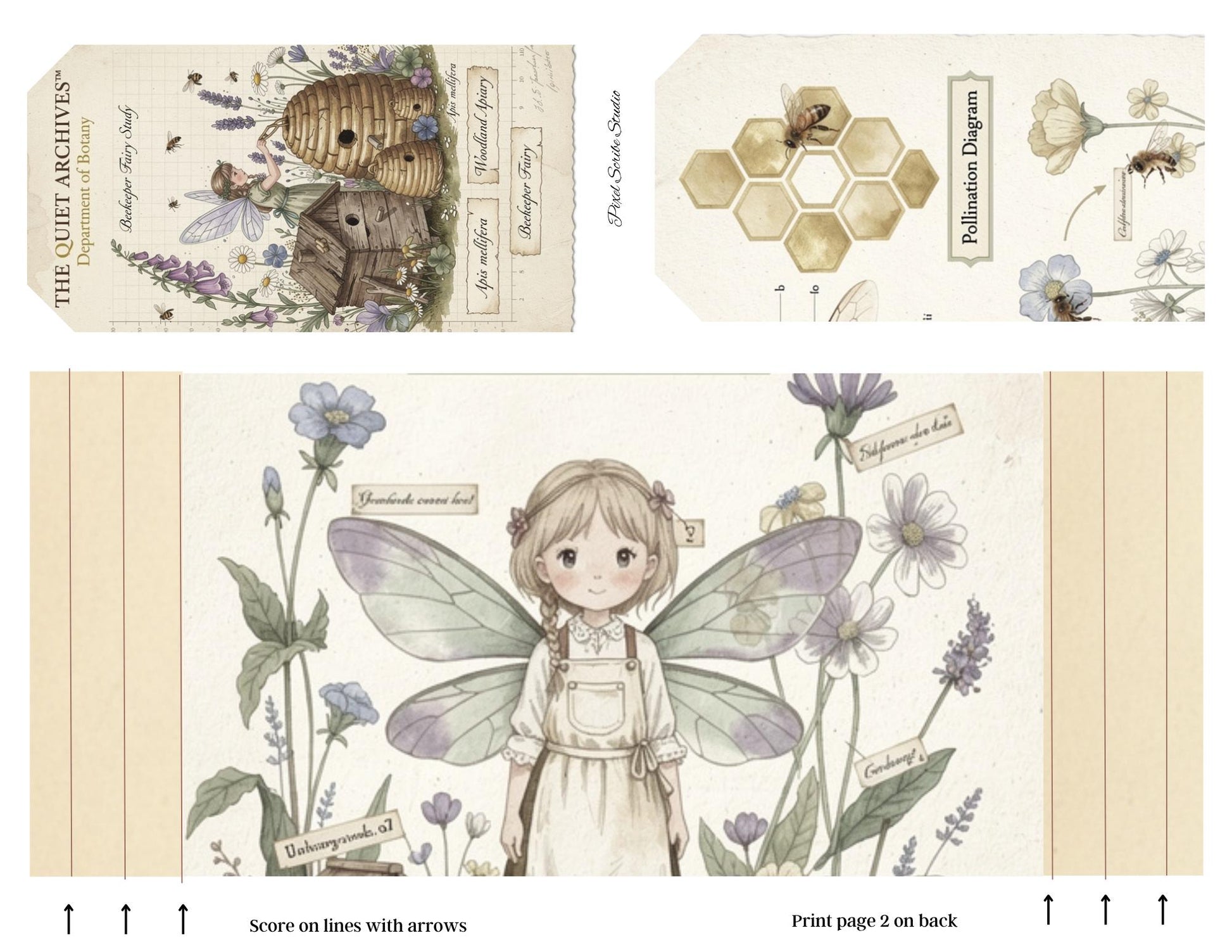 Botanical Fairy Accordion File Folder Printable | Vintage Herbarium Journal Kit | Eleanor & Grace Digital Download