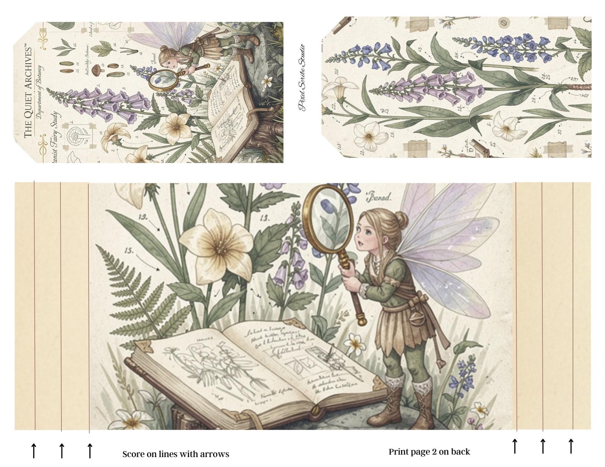 Botanical Fairy Accordion File Folder Printable | Vintage Herbarium Journal Kit | Eleanor & Grace Digital Download