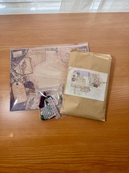 Lavender Atelier Sewing Junk Journal Bundle | Vintage Sewing Ephemera Kit | Lavender Lace Journal Pages | Handmade Junk Journal Kit