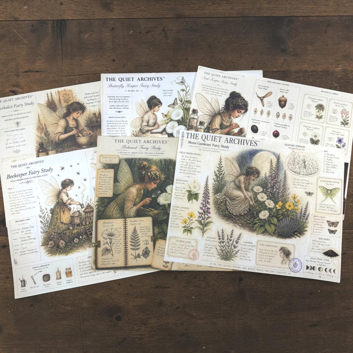 Fairy Naturalist Garden Junk Journal Ephemera Pack, The Quiet Archives, Botanical Fairy Papers, Handmade Journal Bundle