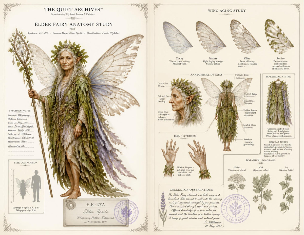 Moon Garden Fairy Junk Journal Ephemera Pack | Fairy Natural History Pages | Handmade Journal Bundle | The Quiet Archives