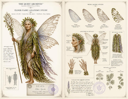 Moon Garden Fairy Junk Journal Ephemera Pack | Fairy Natural History Pages | Handmade Journal Bundle | The Quiet Archives