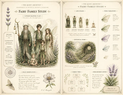 Moon Garden Fairy Junk Journal Ephemera Pack | Fairy Natural History Pages | Handmade Journal Bundle | The Quiet Archives