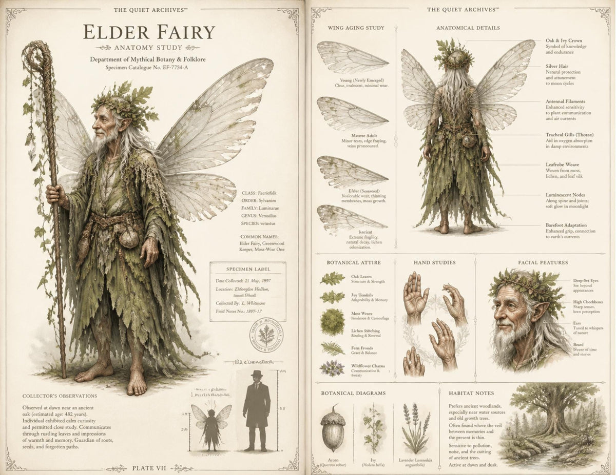 Moon Garden Fairy Junk Journal Ephemera Pack | Fairy Natural History Pages | Handmade Journal Bundle | The Quiet Archives