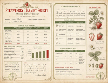 Strawberry Harvest Society Junk Journal Ephemera Pack, Vintage Botanical Garden Journal, Strawberry Paper Craft Bundle