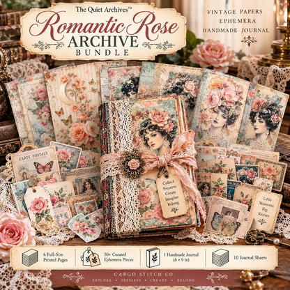 Romantic Rose Archive Junk Journal Ephemera Bundle | Vintage Floral Paper Pack | Victorian Ladies | Handmade Journal Kit