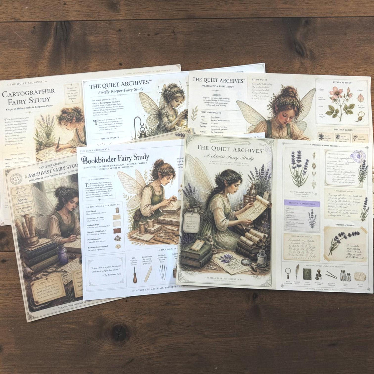 Fairy Archivist Office Junk Journal Ephemera Pack, The Quiet Archives, Vintage Fairy Botanical Papers, Handmade Journal