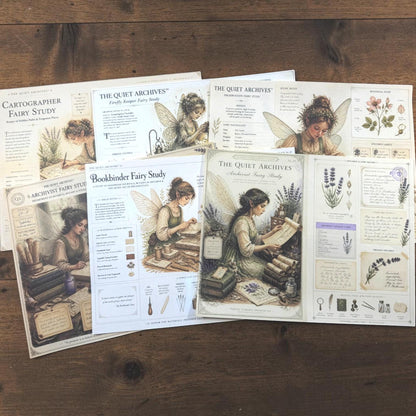 Fairy Archivist Office Junk Journal Ephemera Pack, The Quiet Archives, Vintage Fairy Botanical Papers, Handmade Journal