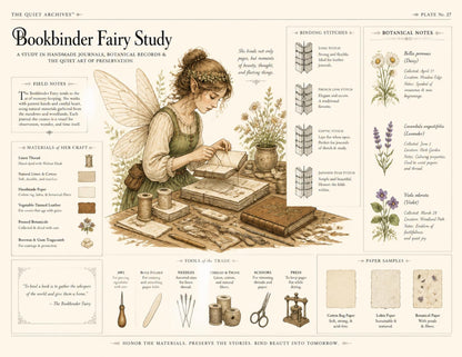 Fairy Archivist Office Junk Journal Ephemera Pack, The Quiet Archives, Vintage Fairy Botanical Papers, Handmade Journal