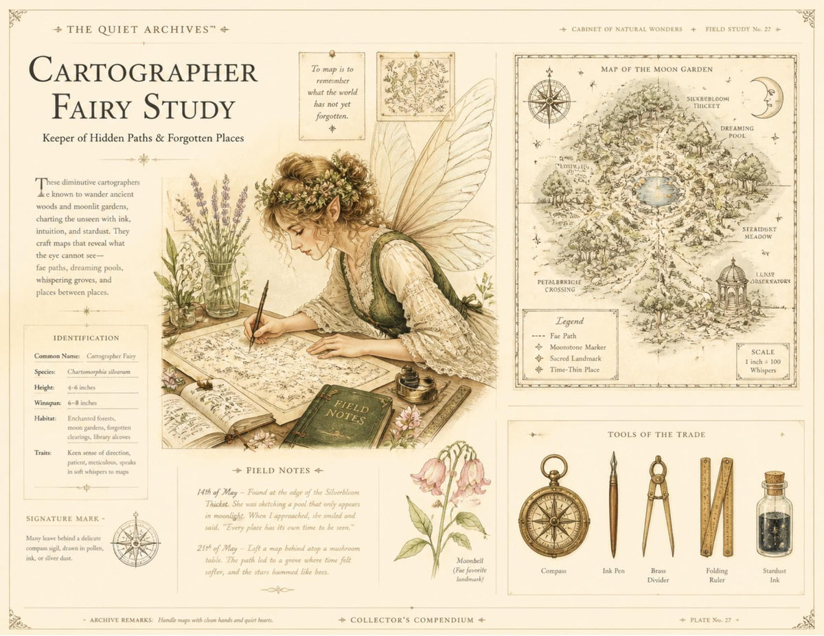 Fairy Archivist Office Junk Journal Ephemera Pack, The Quiet Archives, Vintage Fairy Botanical Papers, Handmade Journal