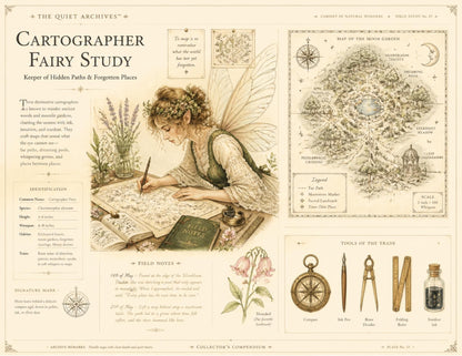 Fairy Archivist Office Junk Journal Ephemera Pack, The Quiet Archives, Vintage Fairy Botanical Papers, Handmade Journal