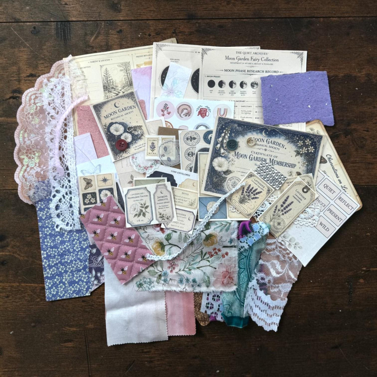 Fairy Naturalist Garden Junk Journal Ephemera Pack, The Quiet Archives, Botanical Fairy Papers, Handmade Journal Bundle