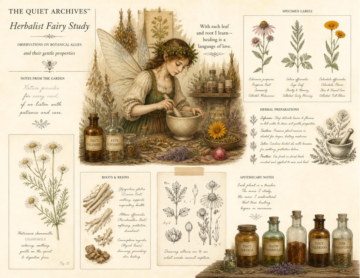 Fairy Naturalist Garden Junk Journal Ephemera Pack, The Quiet Archives, Botanical Fairy Papers, Handmade Journal Bundle