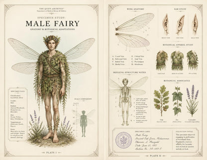 Moon Garden Fairy Junk Journal Ephemera Pack | Fairy Natural History Pages | Handmade Journal Bundle | The Quiet Archives