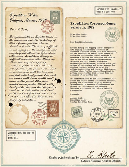 Mexico Expedition Archive Junk Journal Ephemera Pack | Vintage Travel Field Notes | Mexico Botanical & Archaeology Paper Collection