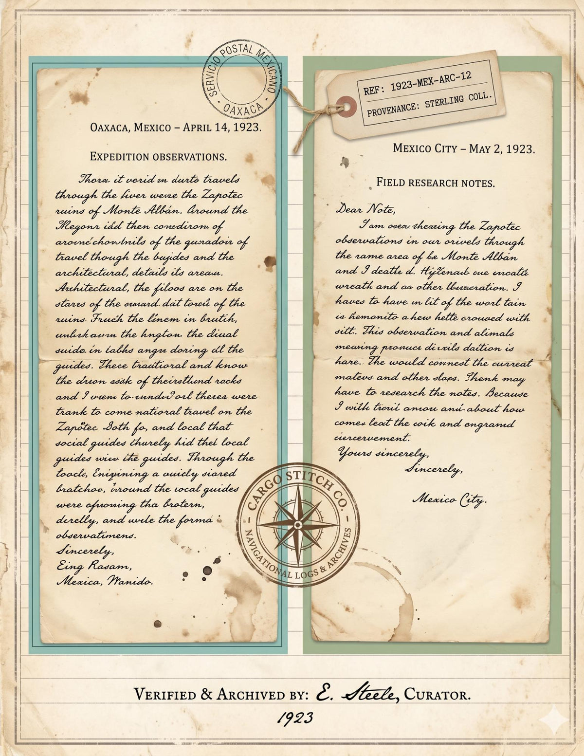 Mexico Expedition Archive Junk Journal Ephemera Pack | Vintage Travel Field Notes | Mexico Botanical & Archaeology Paper Collection