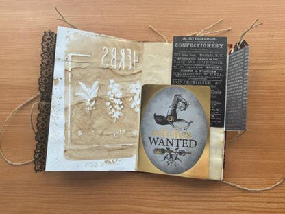 Potion Keeper’s Ledger Halloween Junk Journal, 80 Pages, 50+ Ephemera, October Coven Grimoire, Handmade Gothic Journal