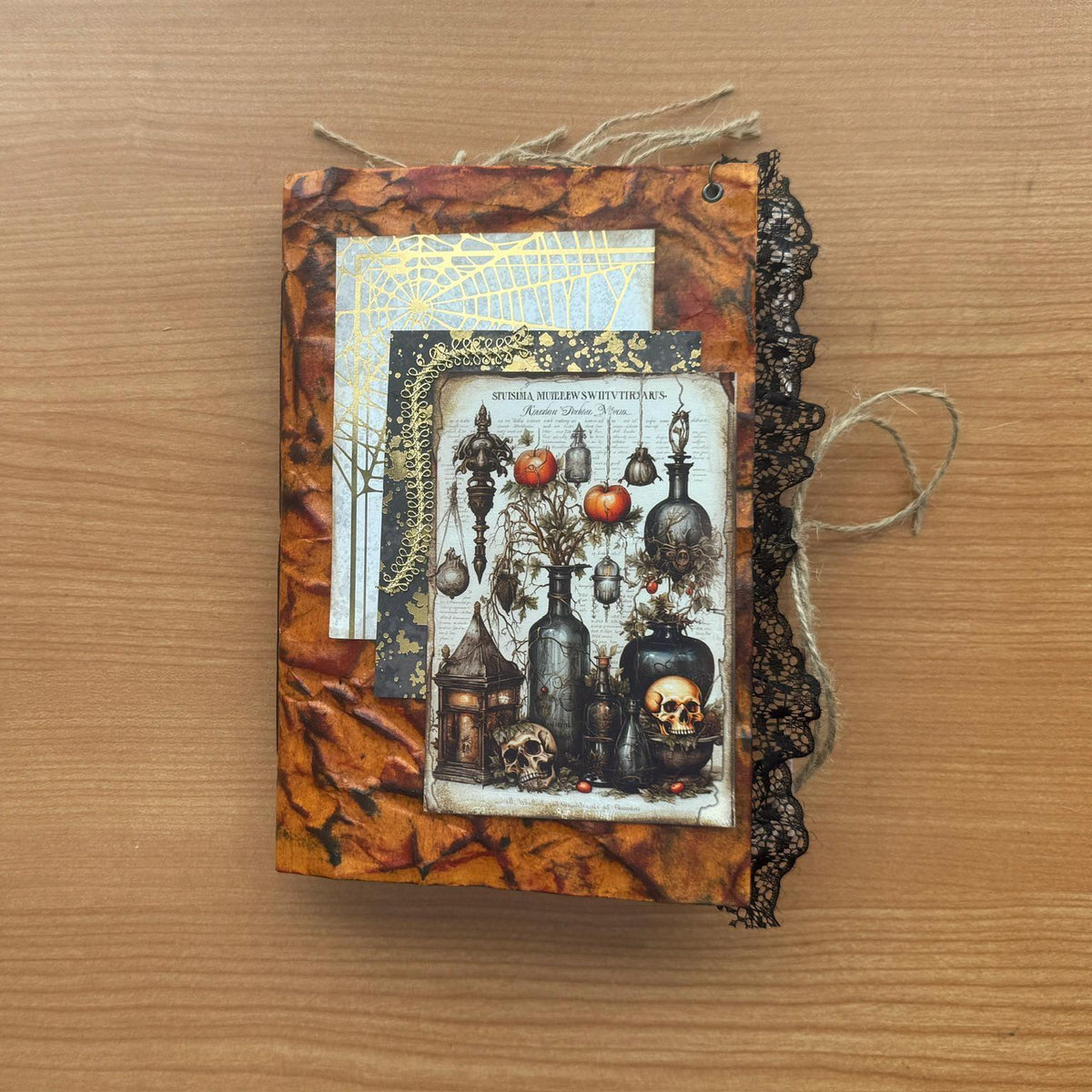 Potion Keeper’s Ledger Halloween Junk Journal, 80 Pages, 50+ Ephemera, October Coven Grimoire, Handmade Gothic Journal