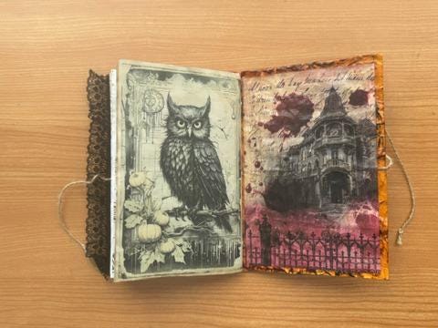 Blood Moon Manor Halloween Junk Journal, October Coven No. 6 of 8, Gothic Witch Journal, Handmade Collector Grimoire