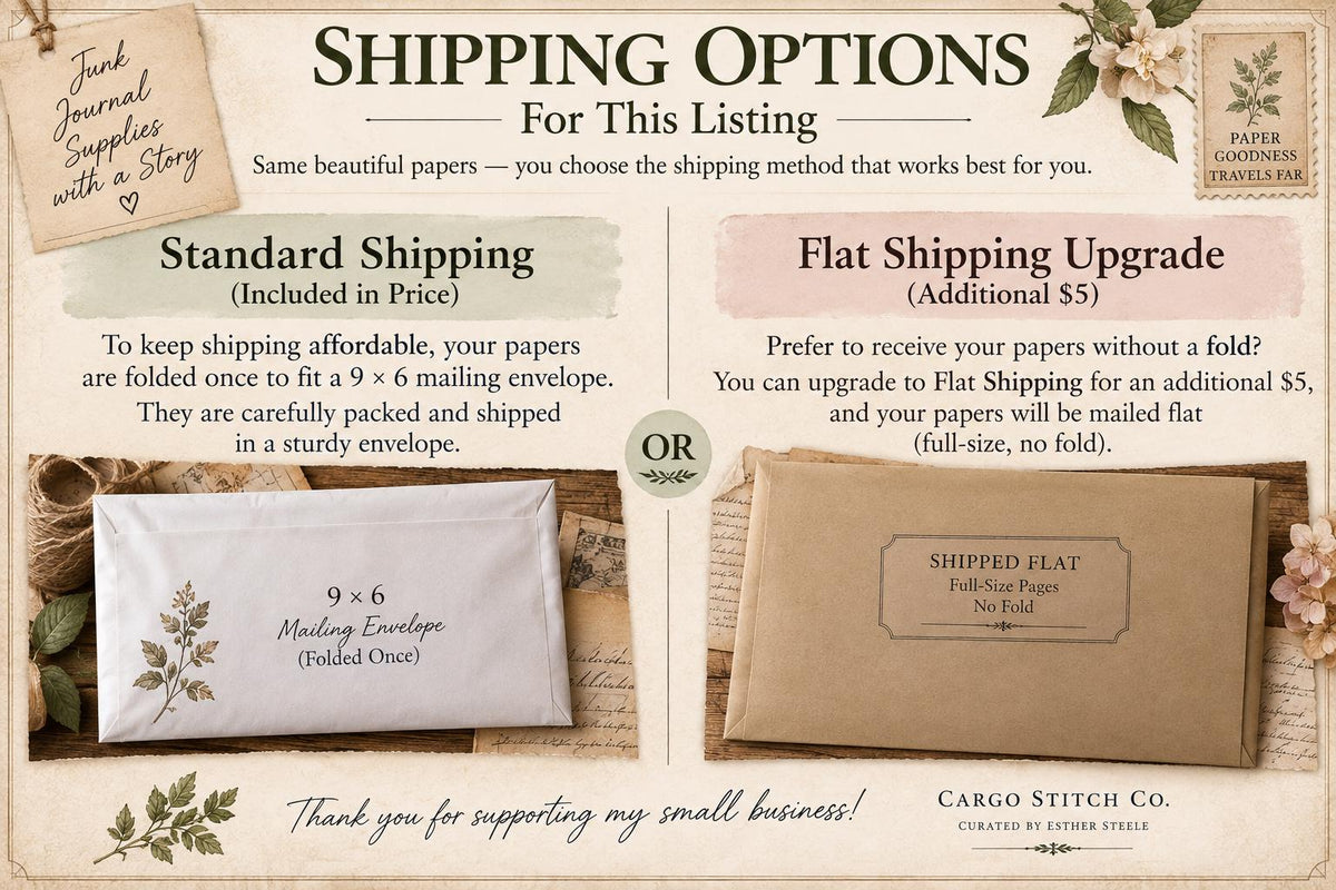 Reclaimed Coffee Dyed Paper Pack, Stenciled Planner Pages, Junk Journal Paper, Vintage Journal Ephemera, Handmade Paper