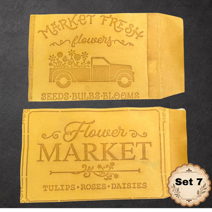 Hand Dyed Coffee Stained Envelopes & Paper Bags, Stenciled Junk Journal Ephemera, Vintage Paper Craft Supplies