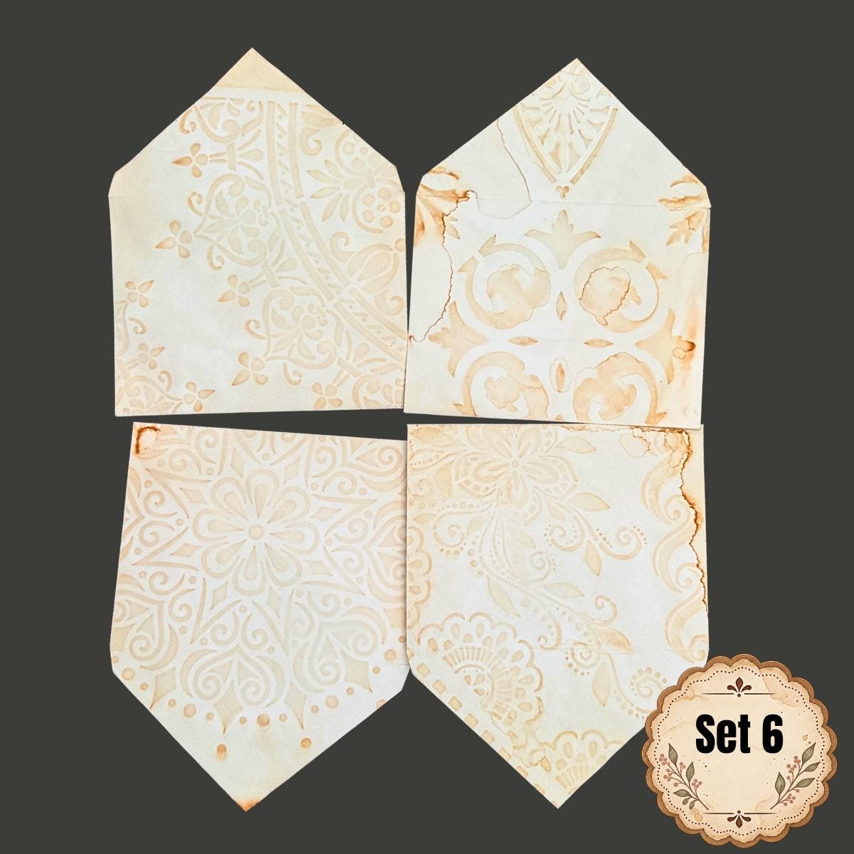 Hand Dyed Paper Ephemera Set | WYSIWYG Purple Paper Pack | Exact Set Shown | Junk Journal & Collage Supplies