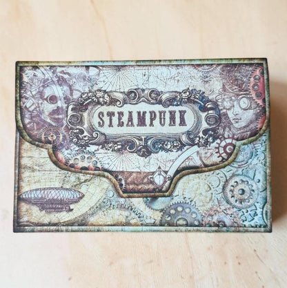 Steampunk Accordion File Folder, 4 Pocket Ephemera Organizer, Junk Journal Storage, Handmade Paper Folder