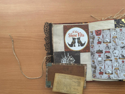 Potion Keeper’s Ledger Halloween Junk Journal, 80 Pages, 50+ Ephemera, October Coven Grimoire, Handmade Gothic Journal