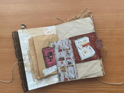 Potion Keeper’s Ledger Halloween Junk Journal, 80 Pages, 50+ Ephemera, October Coven Grimoire, Handmade Gothic Journal