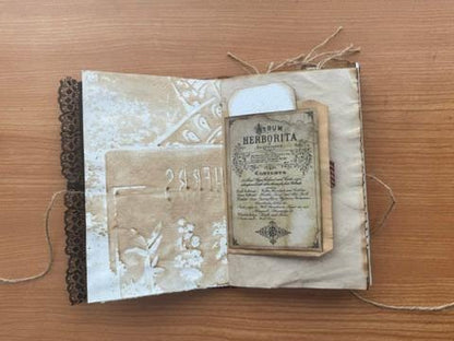 Potion Keeper’s Ledger Halloween Junk Journal, 80 Pages, 50+ Ephemera, October Coven Grimoire, Handmade Gothic Journal
