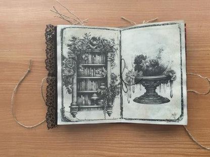 Potion Keeper’s Ledger Halloween Junk Journal, 80 Pages, 50+ Ephemera, October Coven Grimoire, Handmade Gothic Journal