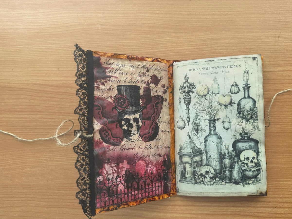 Blood Moon Manor Halloween Junk Journal, October Coven No. 6 of 8, Gothic Witch Journal, Handmade Collector Grimoire