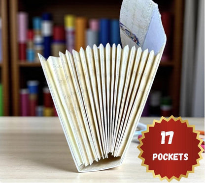Accordion File Folder, 17 Pocket Ephemera Organizer, Junk Journal Storage, Paper Craft Organizer, Storykeeper