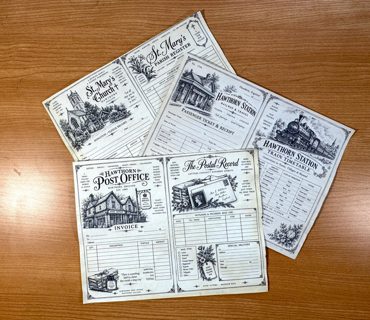 Hand Coffee Dyed Paper Pack, 11 Printed Vintage Journal Pages, Victorian Ephemera, Junk Journal Papers, Handmade Paper