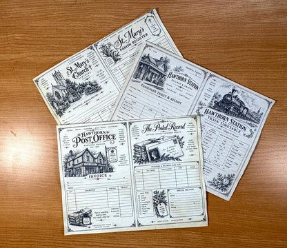 Hand Coffee Dyed Paper Pack, 11 Printed Vintage Journal Pages, Victorian Ephemera, Junk Journal Papers, Handmade Paper