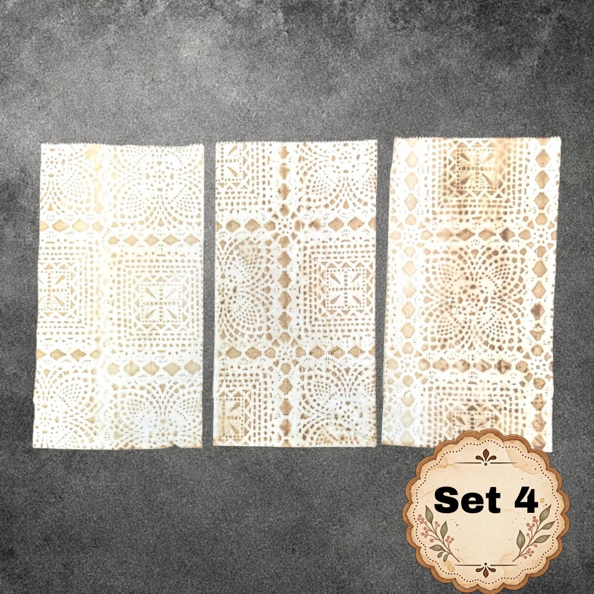 Hand Dyed Coffee Stained Envelopes & Paper Bags, Stenciled Junk Journal Ephemera, Vintage Paper Craft Supplies