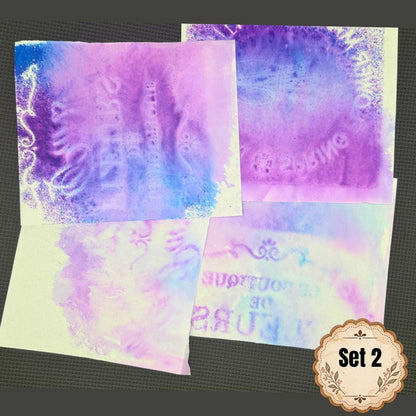 Hand Dyed Paper Ephemera Set | WYSIWYG Purple Paper Pack | Exact Set Shown | Junk Journal & Collage Supplies