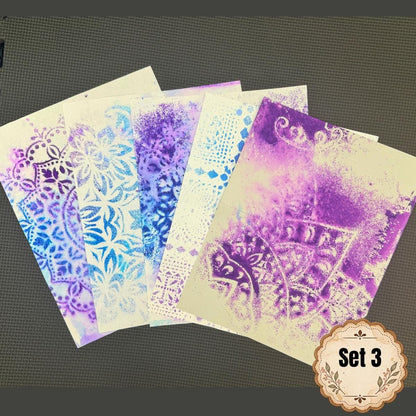 Hand Dyed Paper Ephemera Set | WYSIWYG Purple Paper Pack | Exact Set Shown | Junk Journal & Collage Supplies
