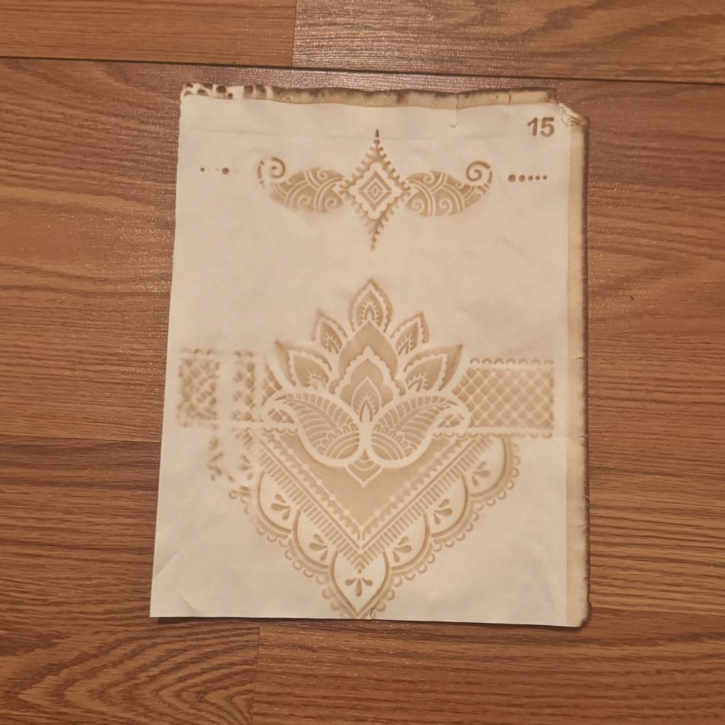 Hand Dyed Stenciled Paper Bundle, Vintage Junk Journal Pages, Celestial & Botanical Paper, Handmade Journal Supplies